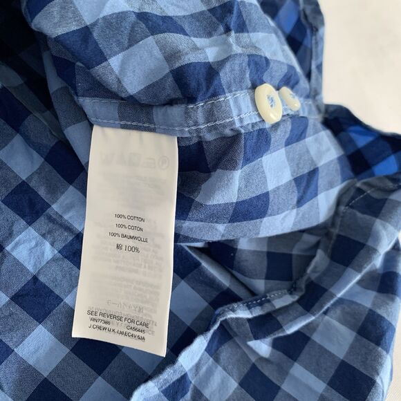 J Crew Shirt Men XL Blue Plaid Check Button Down 100% Cotton Slim Preppy Career - Picture 7 of 7